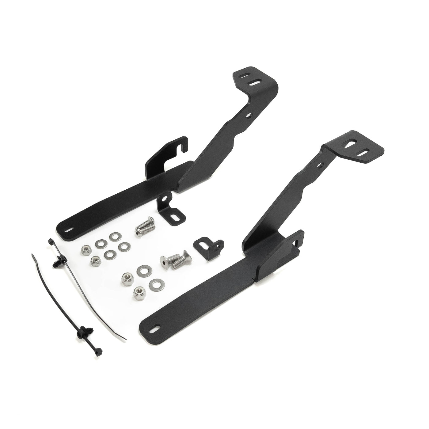 '03-09 Ram 2500/3500 SDHQ Built A-Pillar Light Mounts DISPLAY FROM ANLGE TO SHOW ALL INCLUDED PARTS AND PROFILE OF BRACKETS