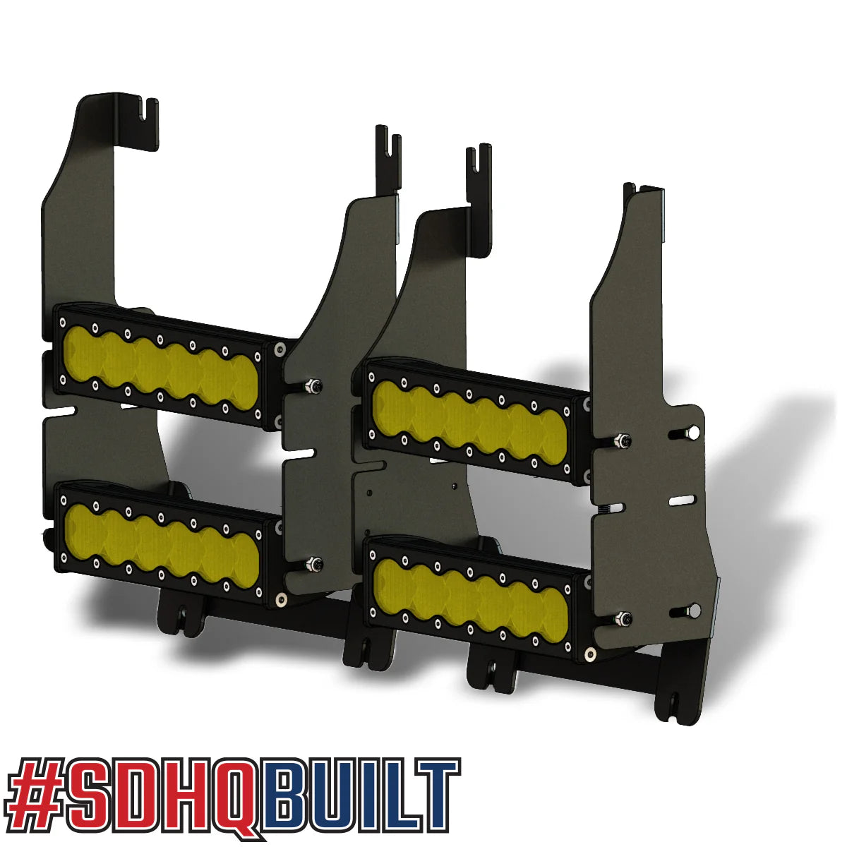 2025 Ram 1500 RHO SDHQ Built Behind the Grille LED Light Bar Mount render with lights