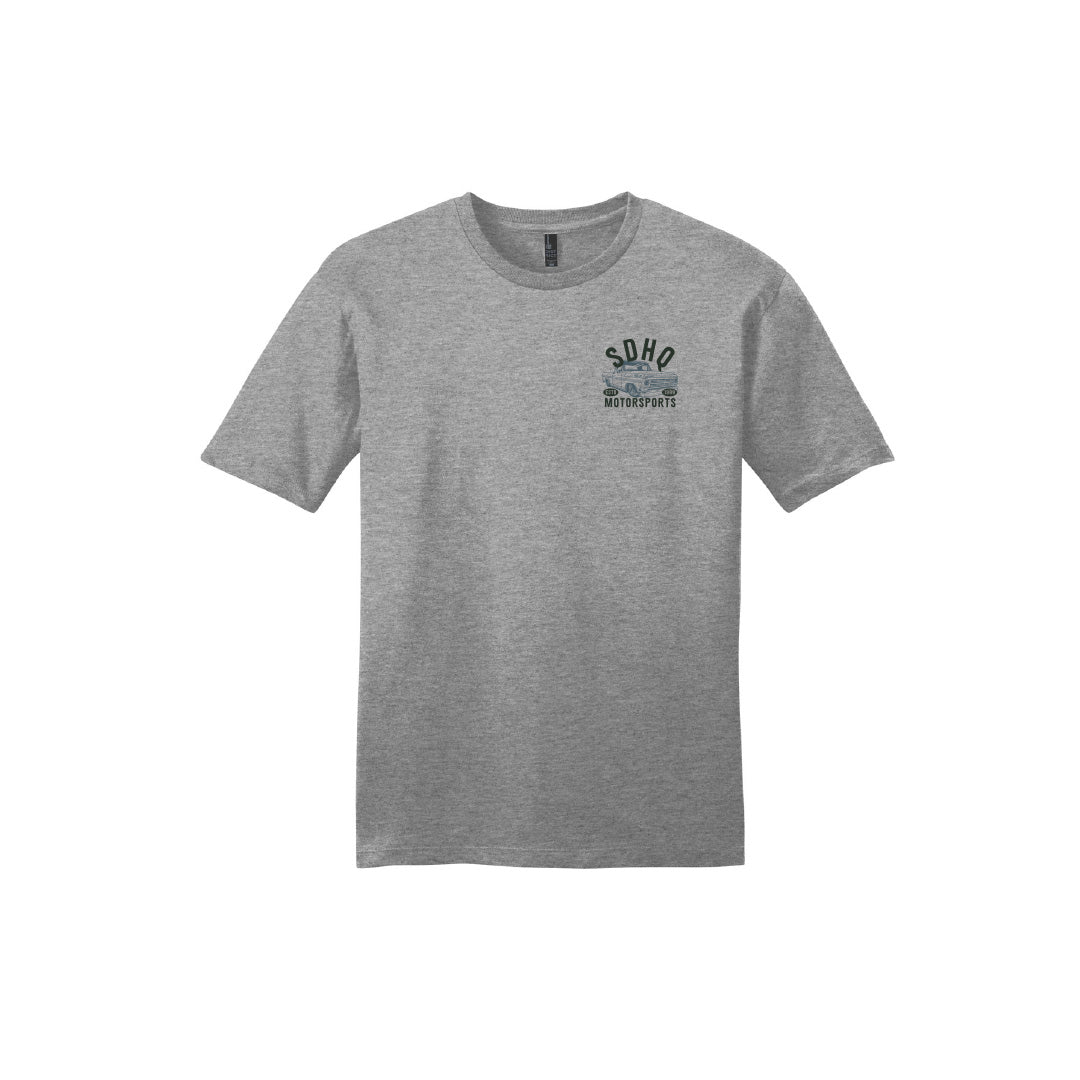 SDHQ Motorsports 25 Year Anniversary T-Shirt Front View Display