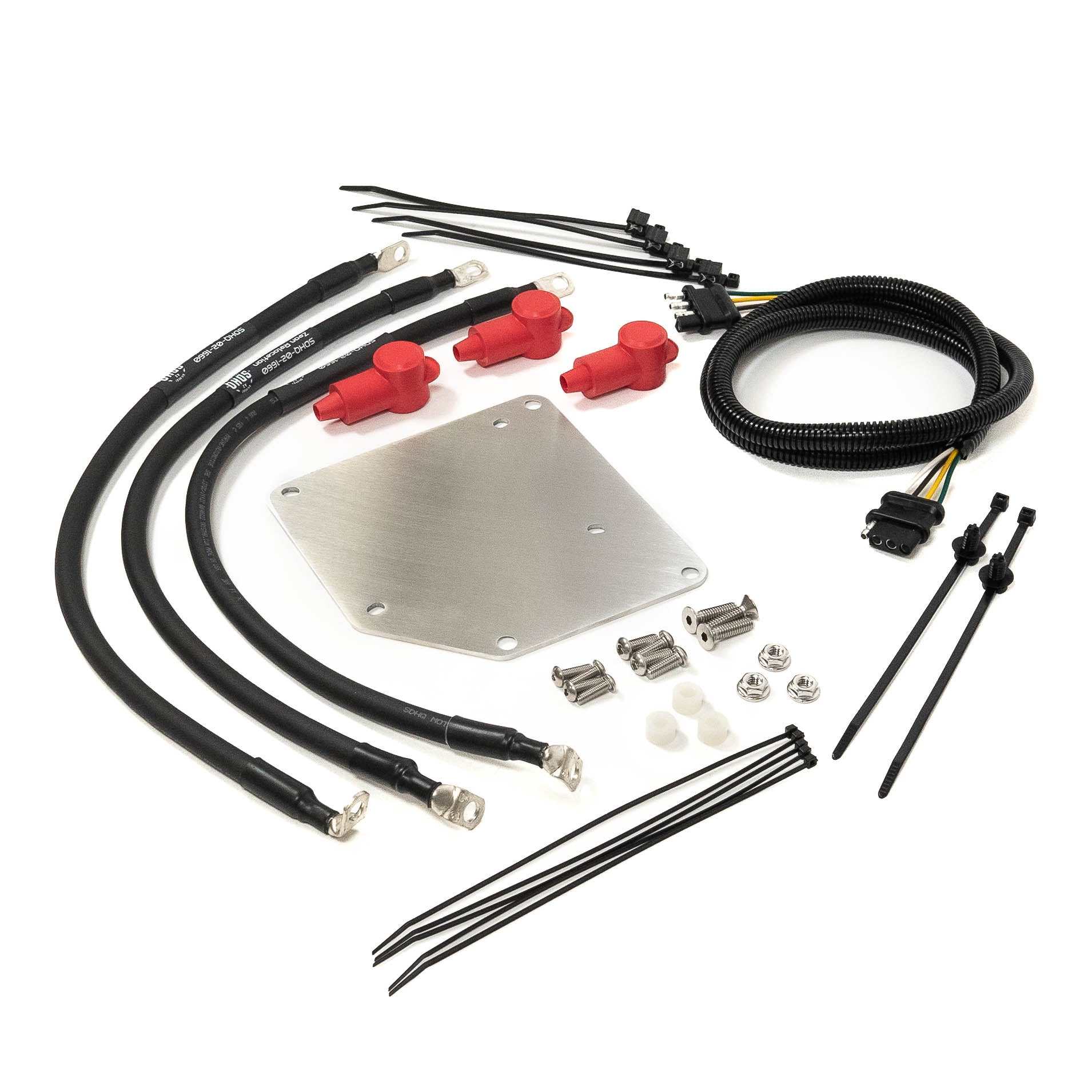 '14-23 Toyota 4Runner SDHQ Built Warn Control Pack Relocation Kit Display of Included Parts