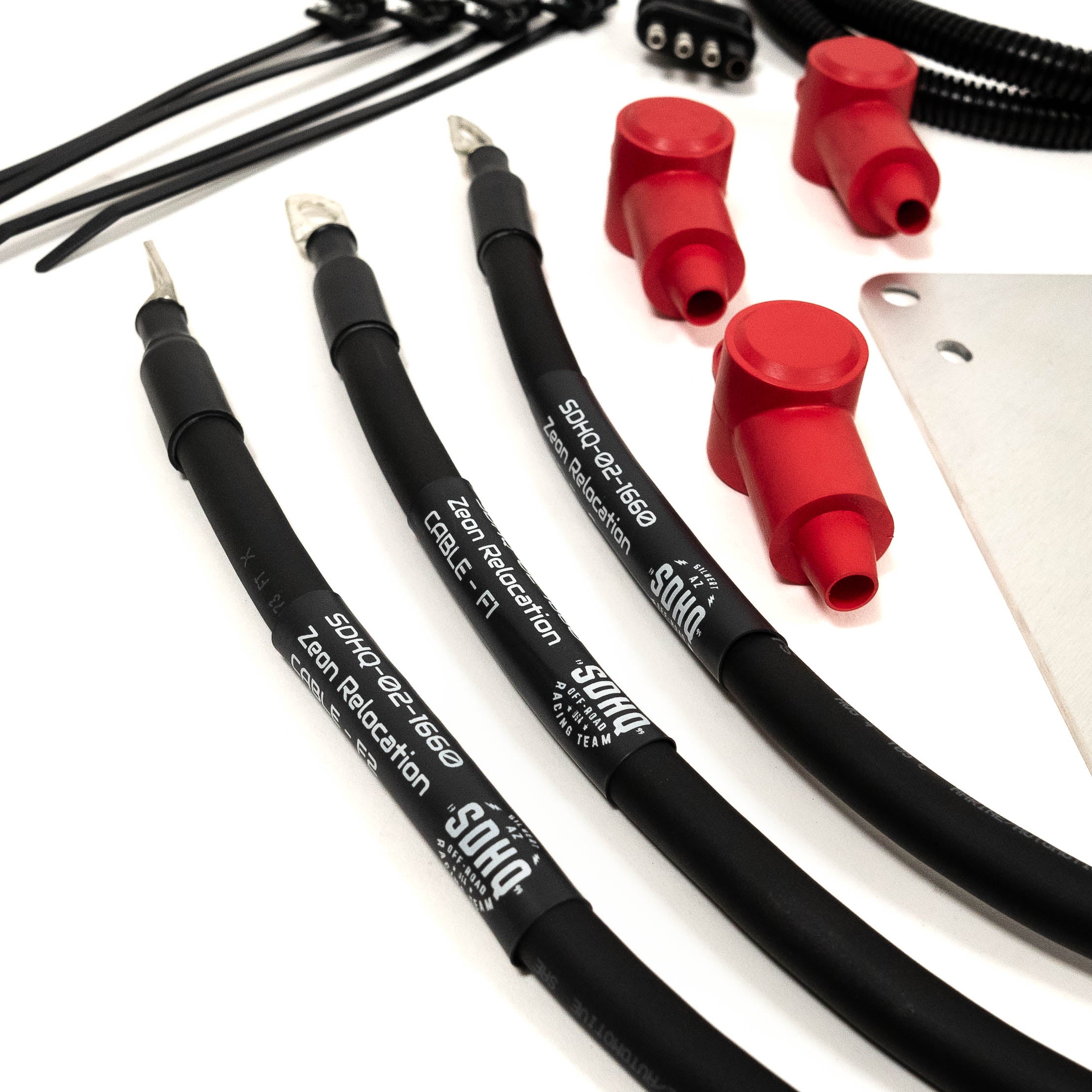 '14-23 Toyota 4Runner SDHQ Built Warn Control Pack Relocation Kit Close-up of included parts