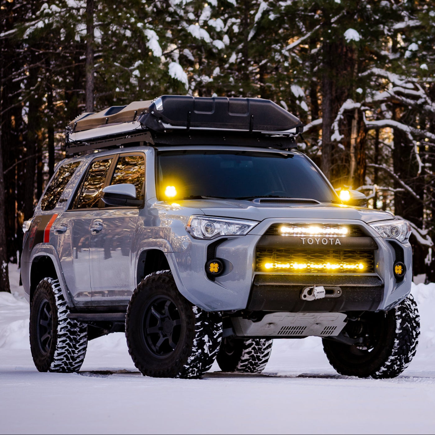 '14-19 Toyota 4Runner SDHQ Built 30" Behind The Grille Light Mount Display Installed on 4Runner full view