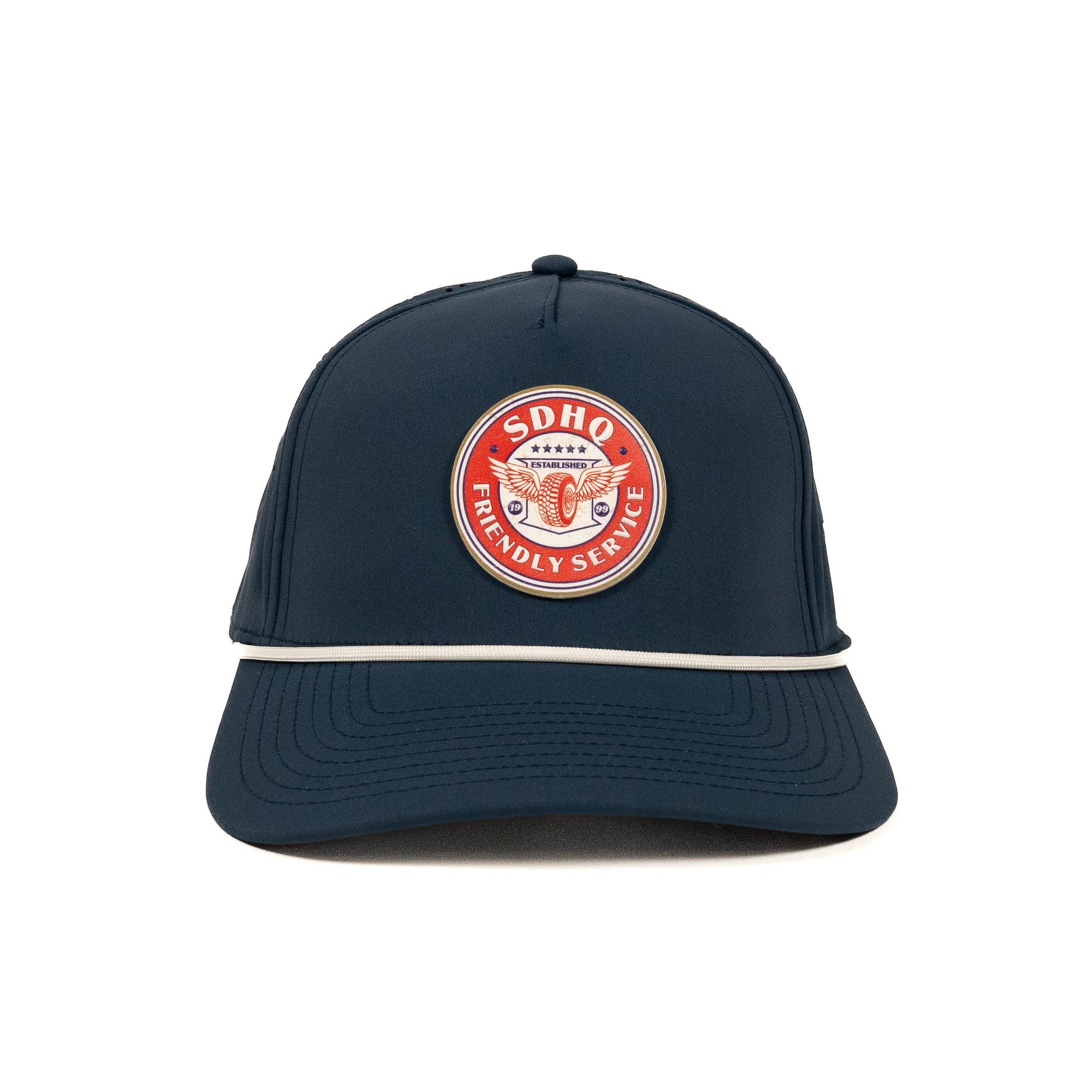 5 Panel Rope Hat w/ PVC Friendly Service Patch Front View Display