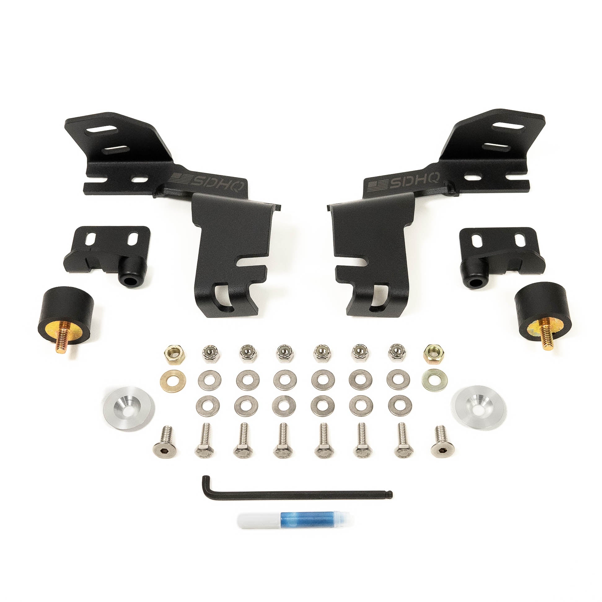'17-22 Ford Super Duty SDHQ Built A-Pillar Light Mounts Display of Included parts