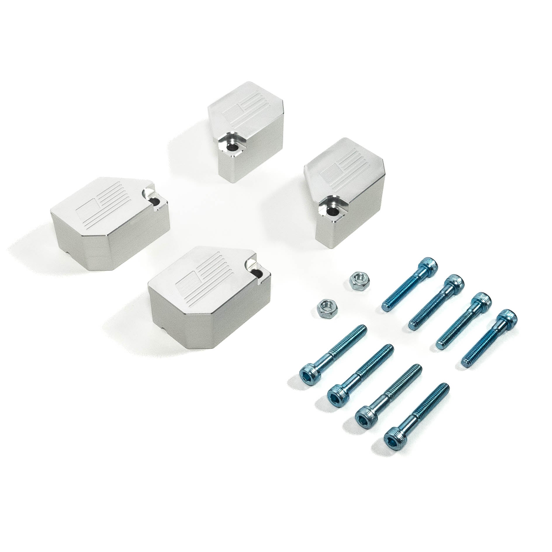 SDHQ Built Billet ABS Guards Angled view display of Included Parts