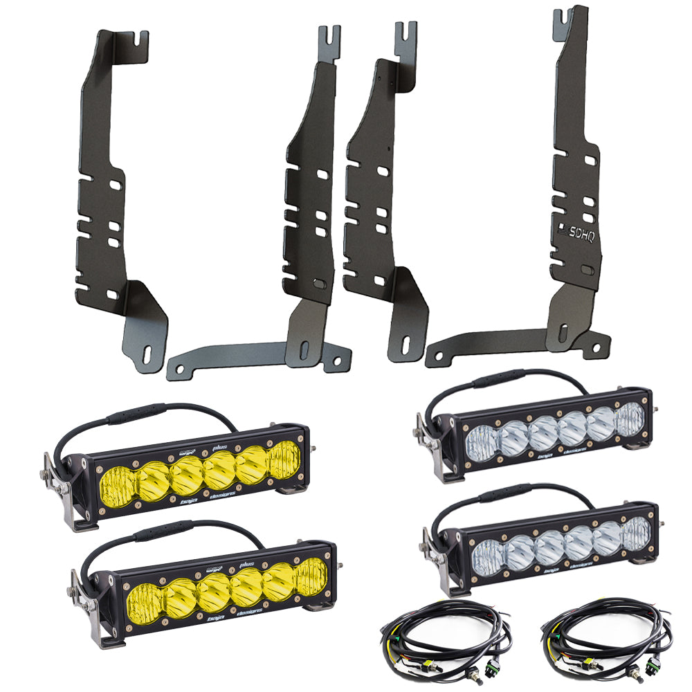 '19-23 Ram 1500 SDHQ Built "Build your Own" Behind the Grille LED Light Bar Mount Display of Included Mount with Clear and Amber Onx6 Bars
