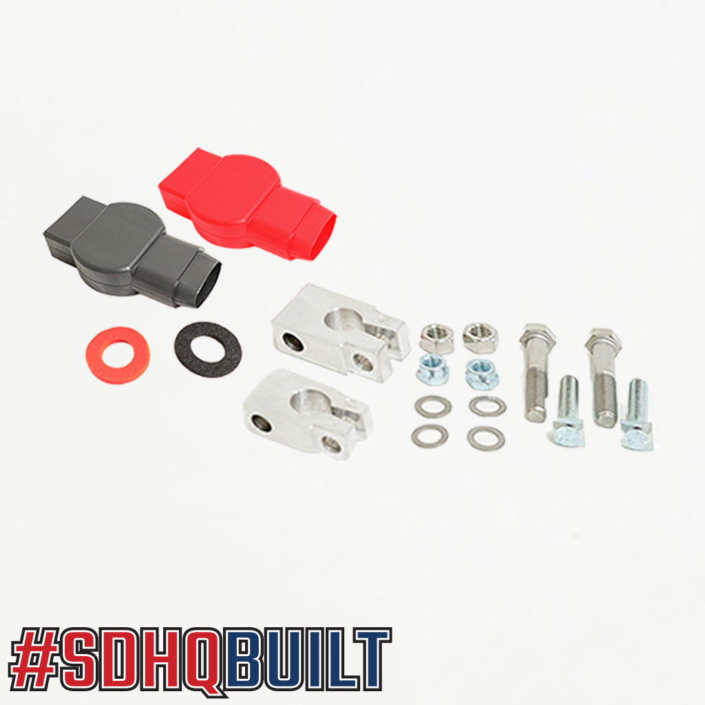 SDHQ Built HD Billet Battery Terminal Kit included parts