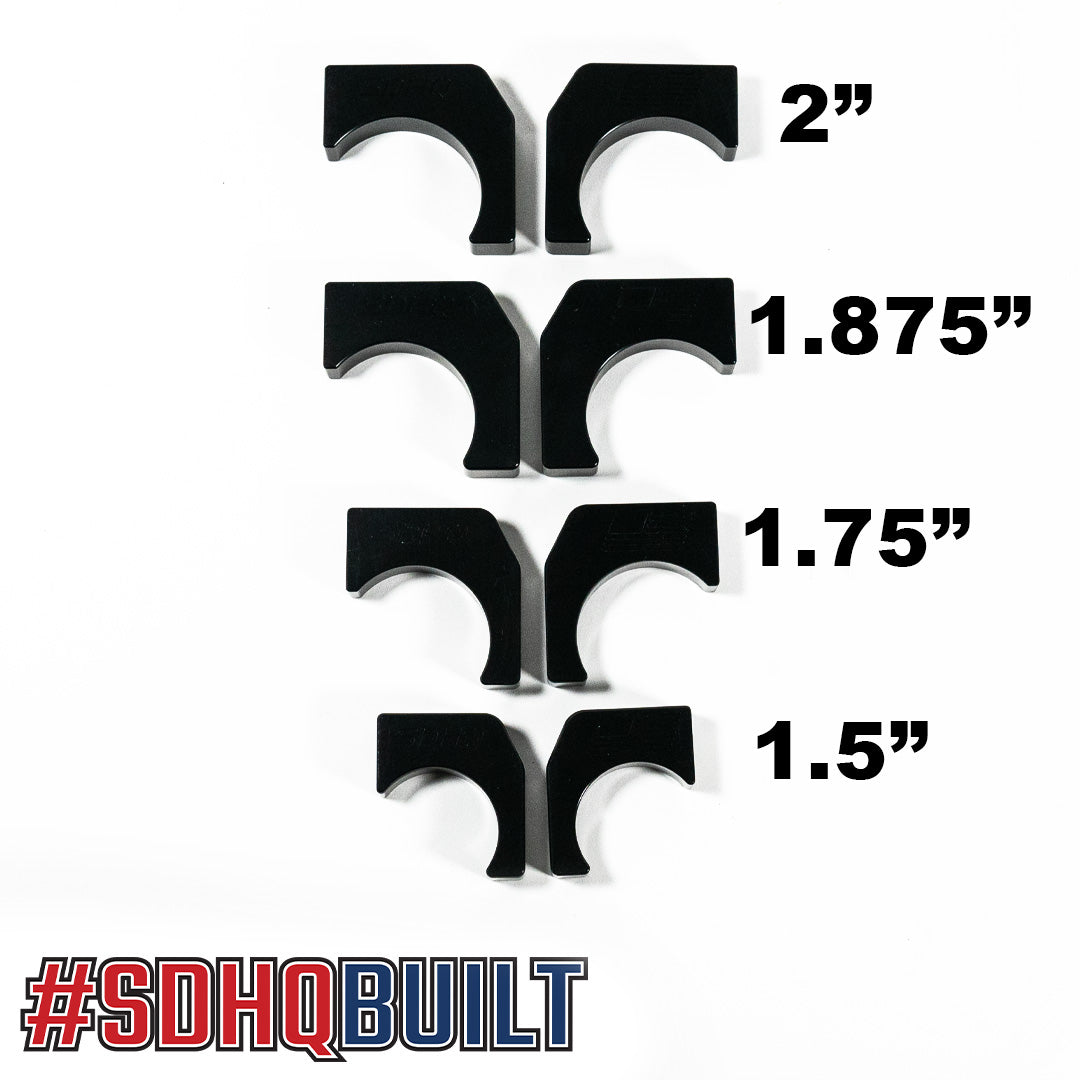 SDHQ Built Billet Tube Hook Kit Size Display