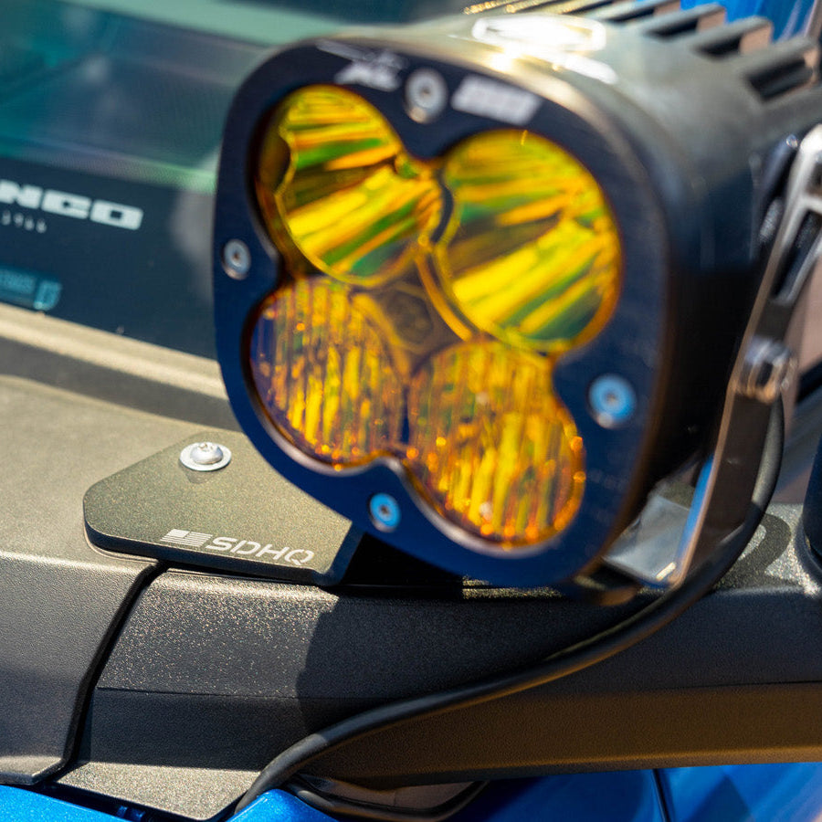 '21-23 Ford Bronco/Bronco Raptor SDHQ Built A-Pillar Light Mounts Close-up Display Installed