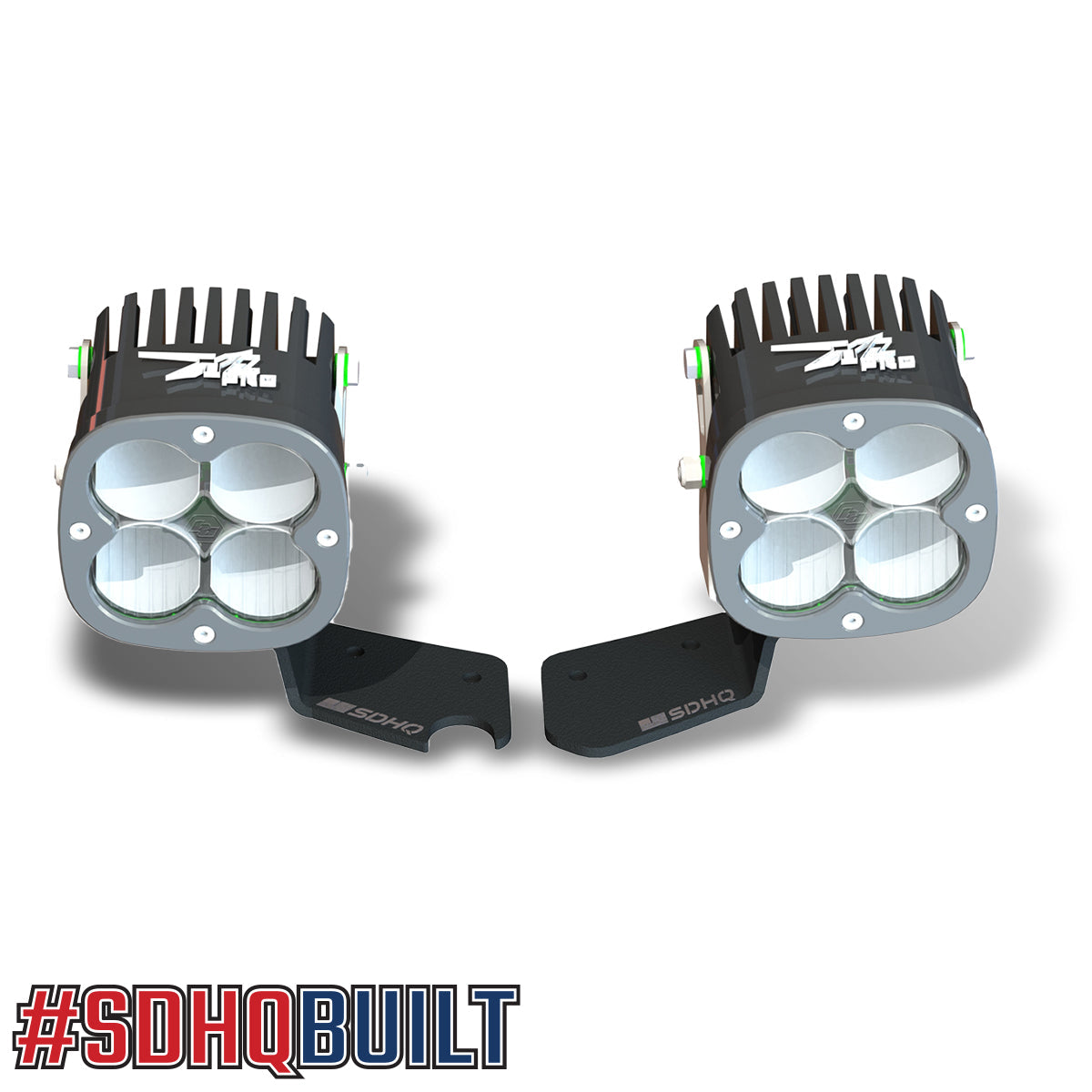 '21-Current Ford Bronco SDHQ Built A-Pillar Light Mounts Design with lights display