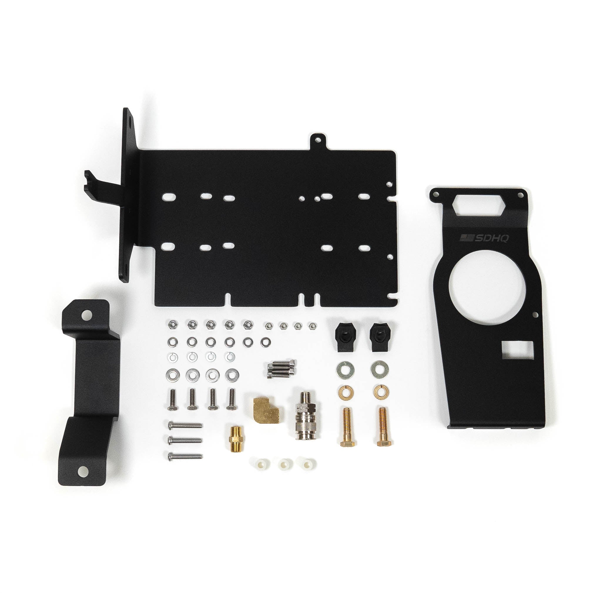 '21-23 Ford Bronco SDHQ Built ARB Air Compressor Mount Display of Included Parts and Hardware
