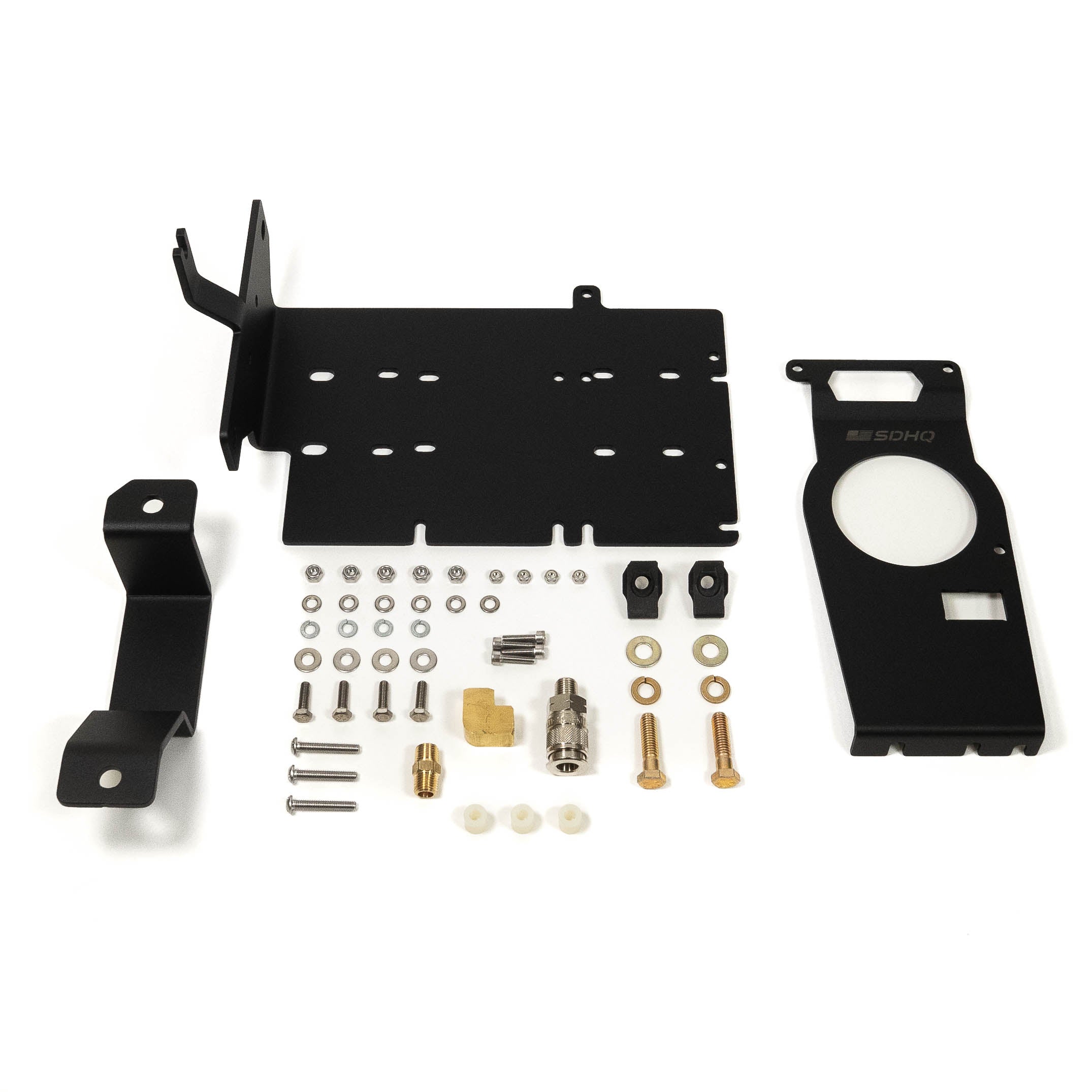 '21-23 Ford Bronco SDHQ Built ARB Air Compressor Mount Display of Included Parts and Hardware