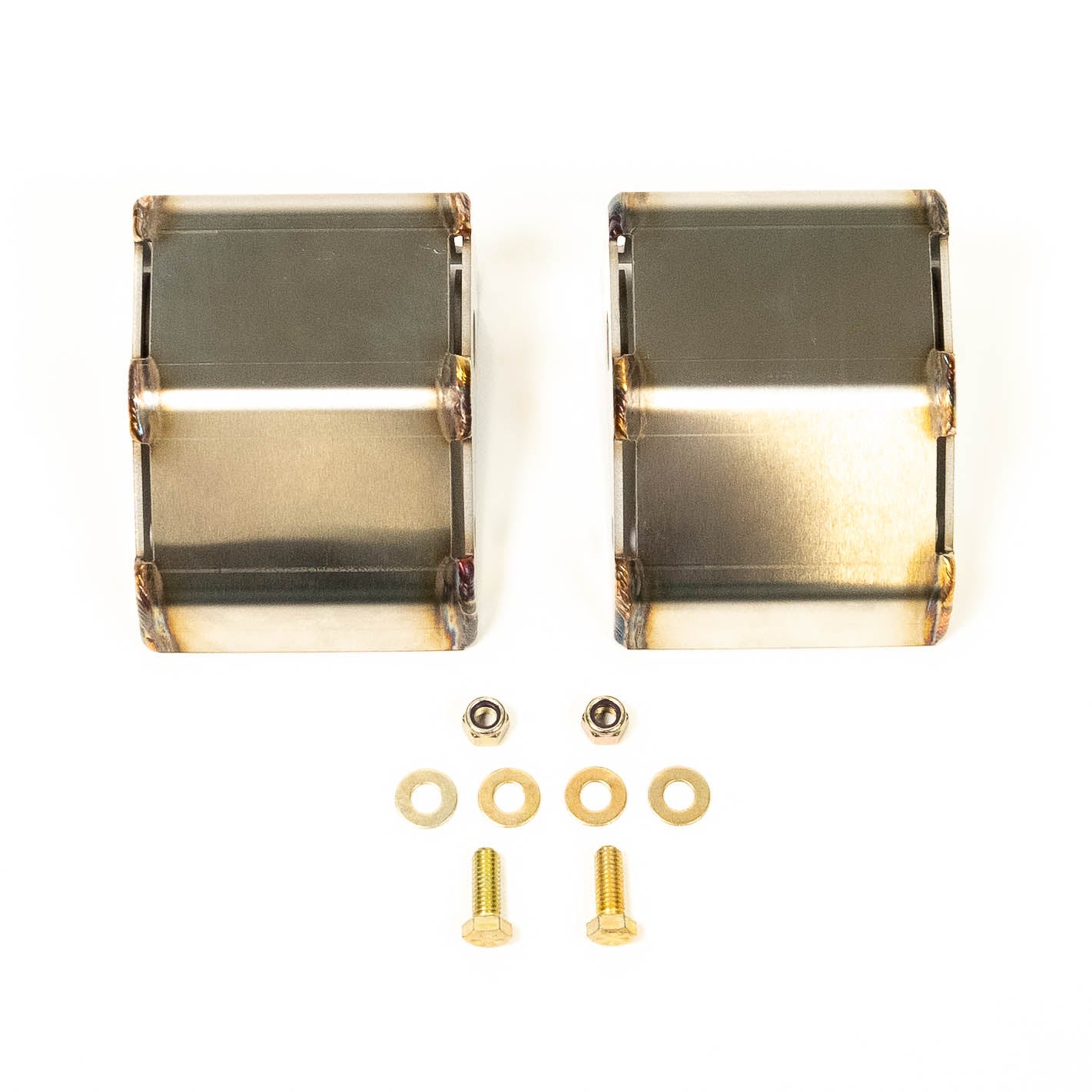 '21-23 Ford Bronco SDHQ Built Rear Shock Guards Display of Included parts and hardware