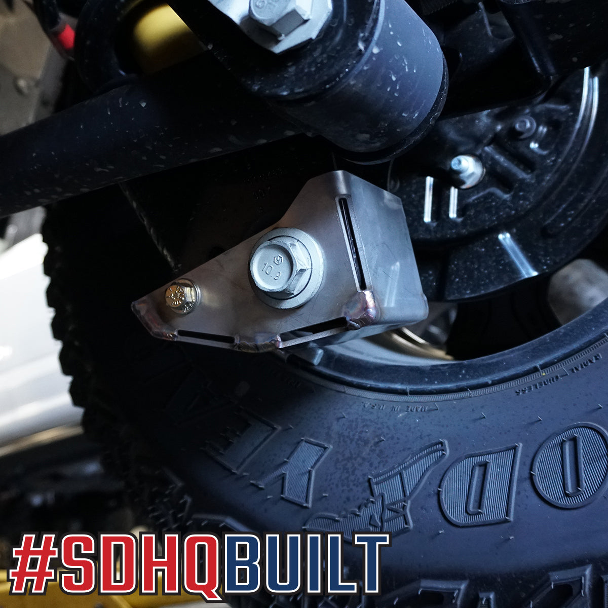 '21-Current Ford Bronco SDHQ Built Rear Shock Guards Close-up installed Display