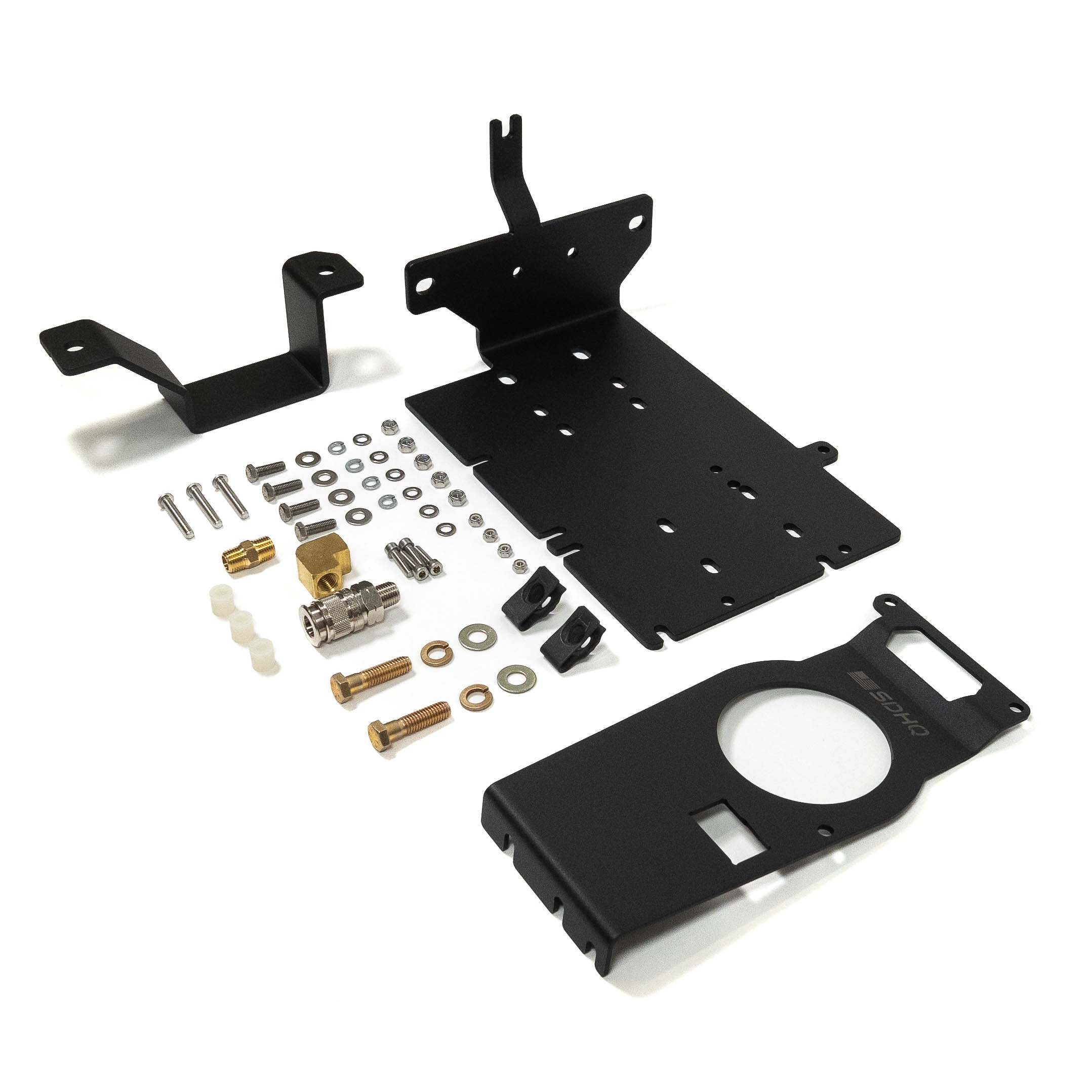 '21-23 Ford Bronco SDHQ Built ARB Air Compressor Mount Display of Included Parts and Hardware