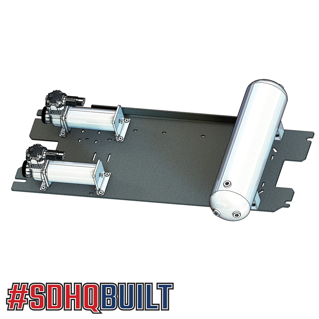 '20-25 Chevrolet/GMC 2500/3500 SDHQ Built Under Bed Air Compressor Mount - LONG BED Design