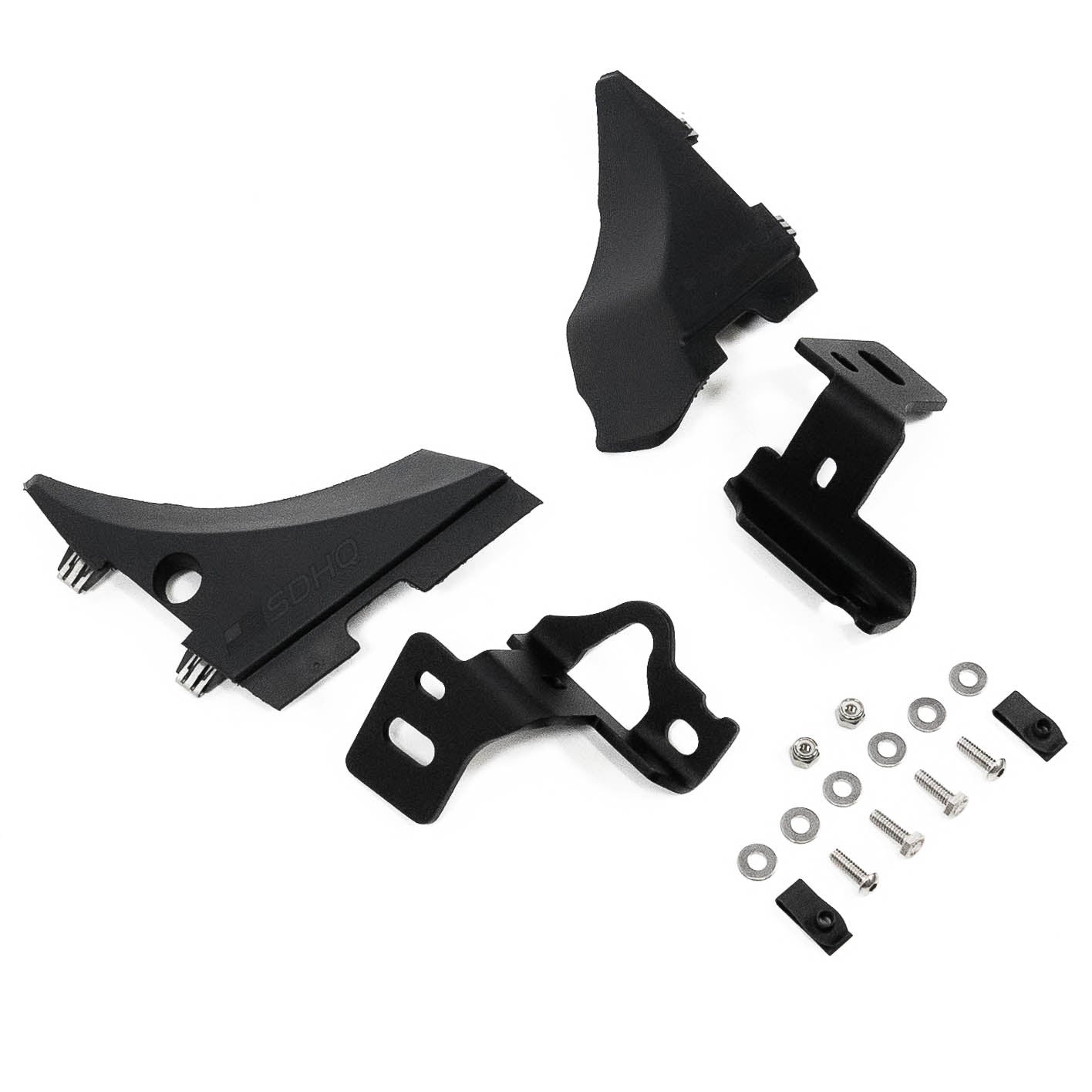 '14-18 Chevy/GMC 1500 SDHQ Built A-Pillar Light Mounts Display of Included Parts and Hardware