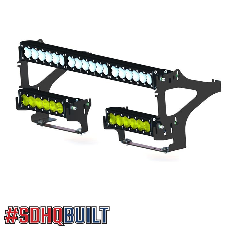 '16-23 Toyota Tacoma SDHQ Built BTG Dual 10" Light Bar Mount Design w/ Lights display