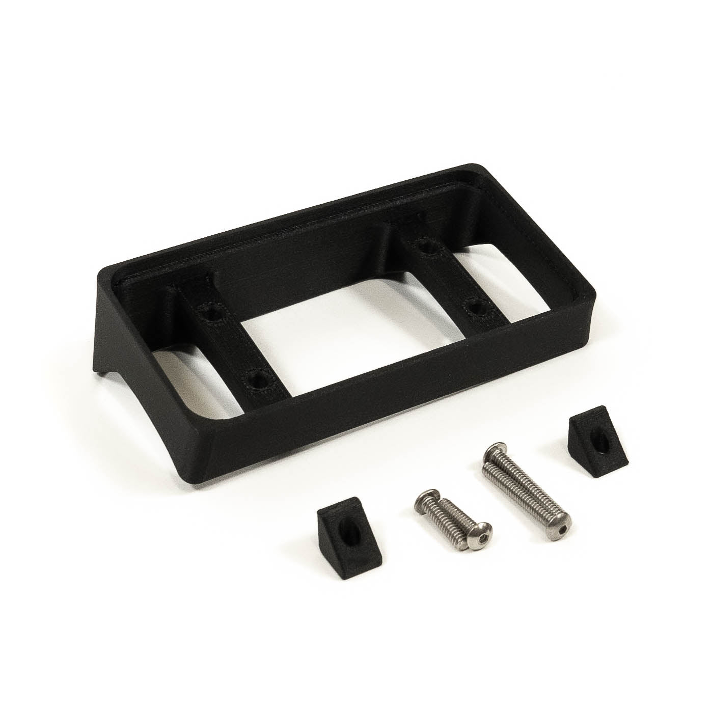 '21-23 Ford F-150 SDHQ Built Switch-Pros SP-9100 Flow Through Center Console Keypad Mount Display of included parts and hardware
