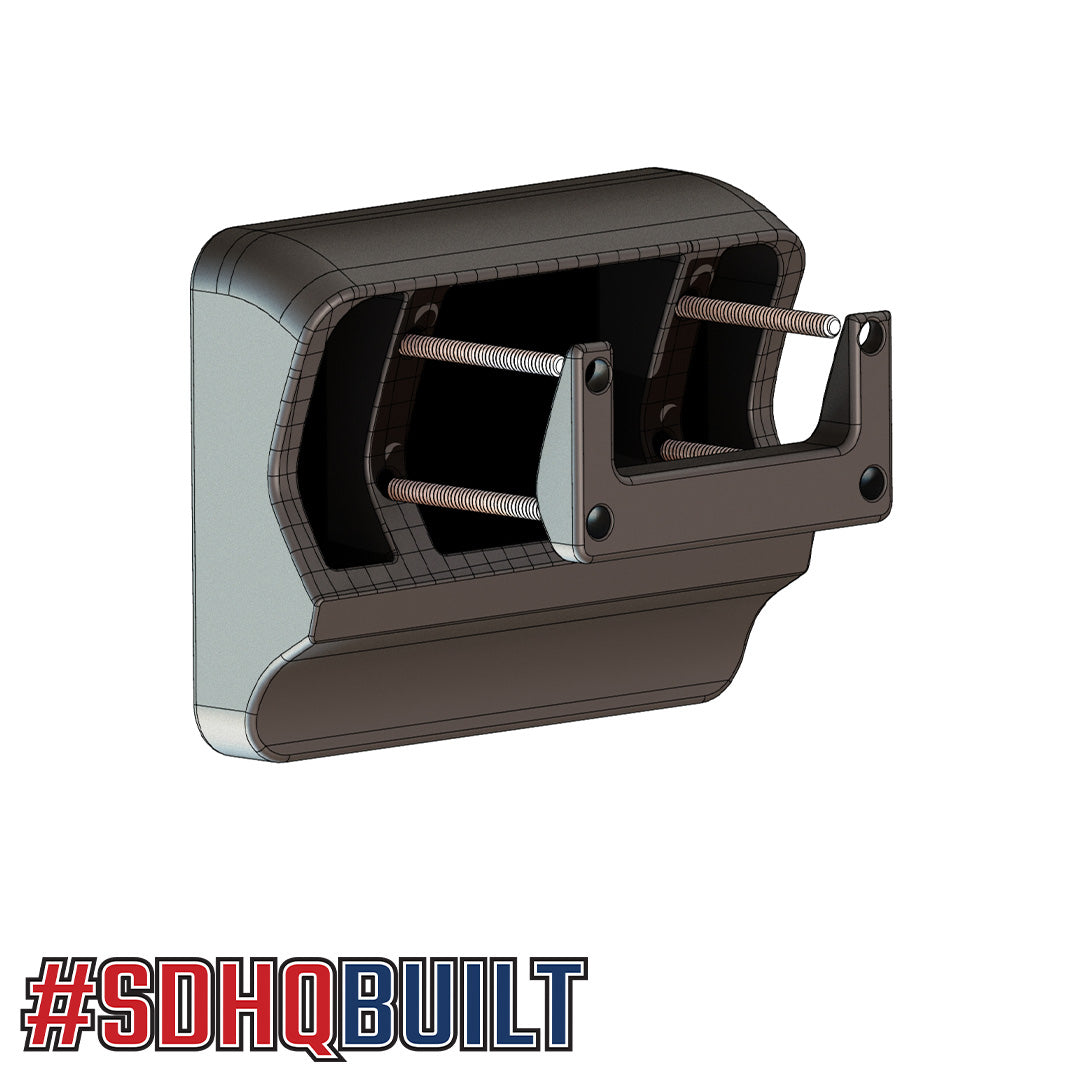 '15-20 Ford F150 SDHQ Built Switch Pros RCR-Force-12 Flow Through Center Console Keypad Mount (back view) Design