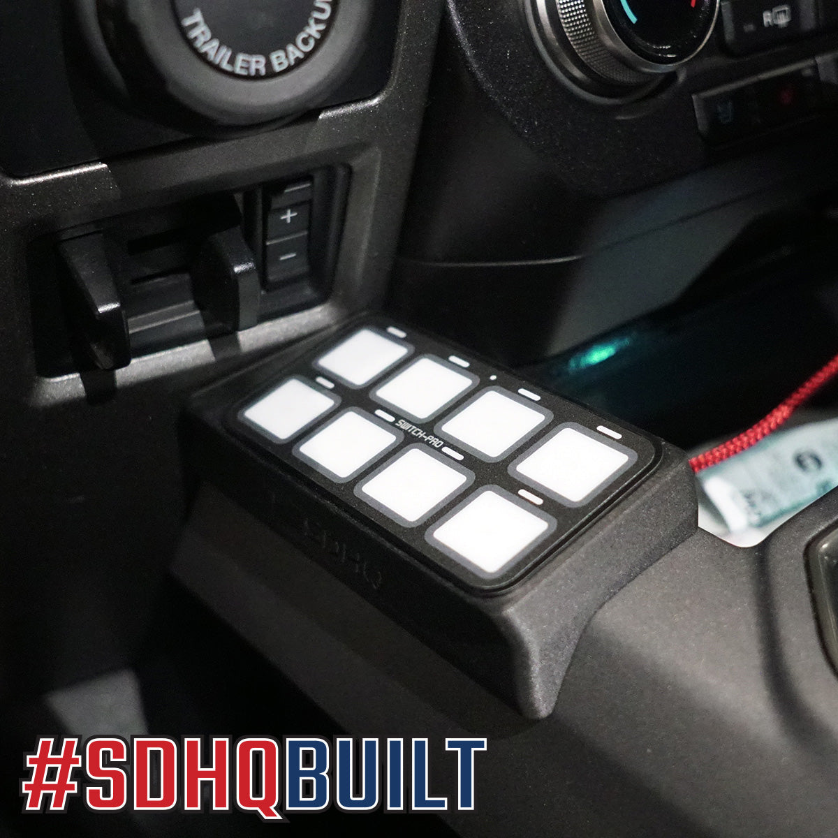 '15-20 Ford F150 SDHQ Built Switch Pros SP-9100 Flow Through Center Console Keypad Mount display Installed