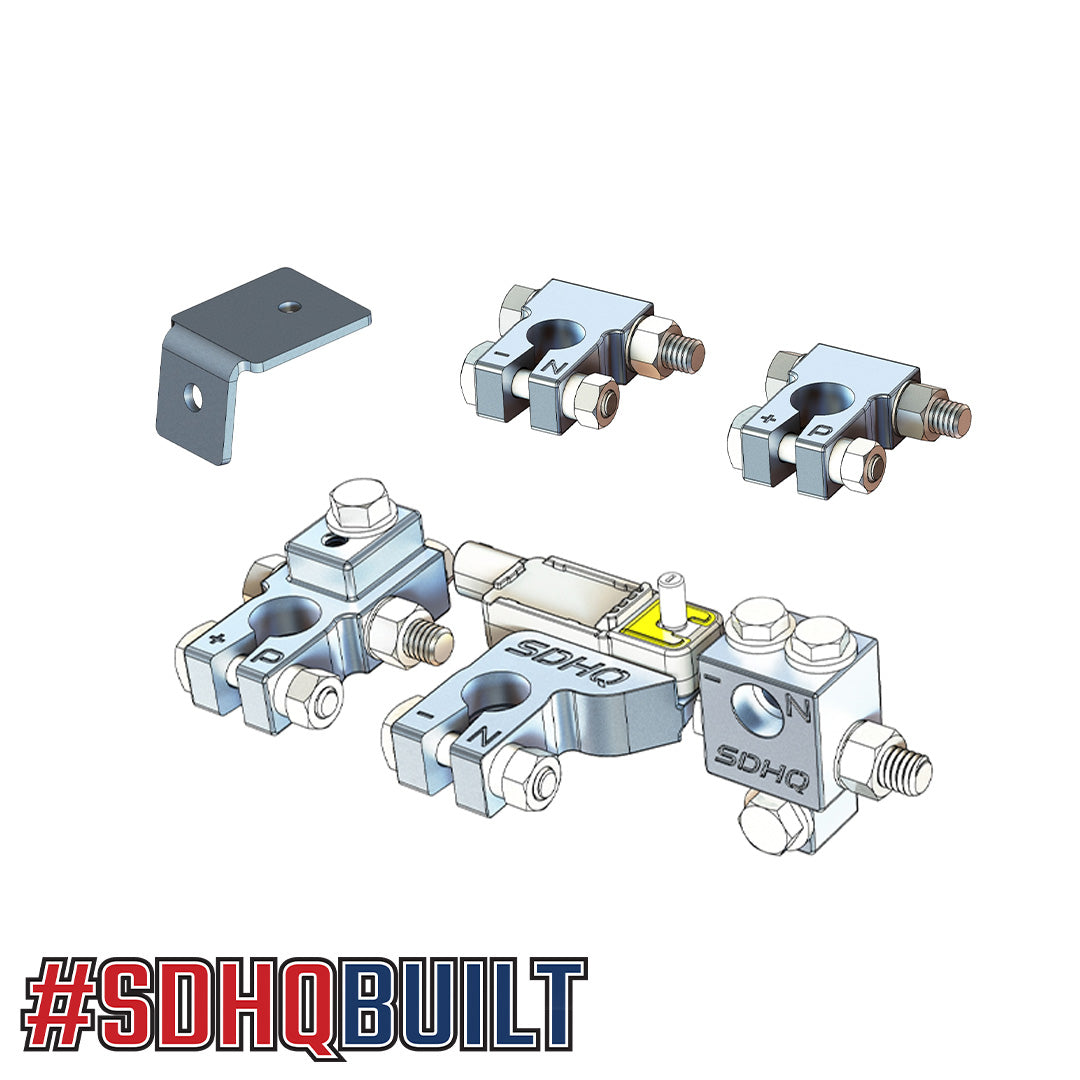 2023-2024 Ford F250/F350 Billet Dual Battery Terminal Upgrade Kit design