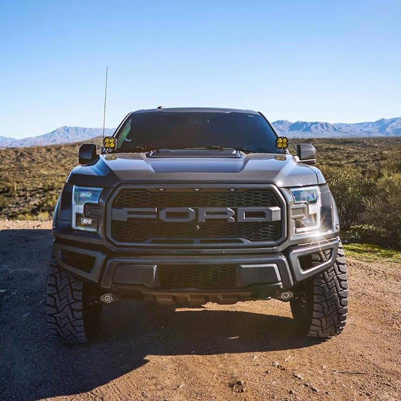 '17-20 Ford Raptor SDHQ Built A-Pillar Light Mounts Display on Vehicle