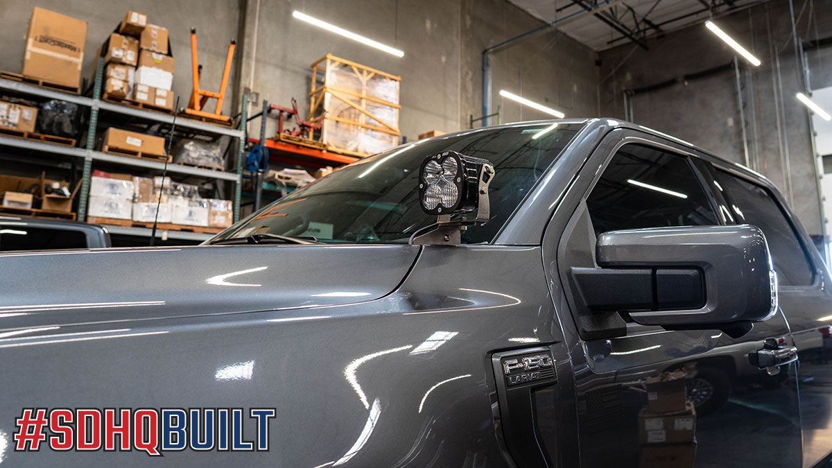 '21-Current Ford F150 SDHQ Built A-Pillar Light Mounts Installed