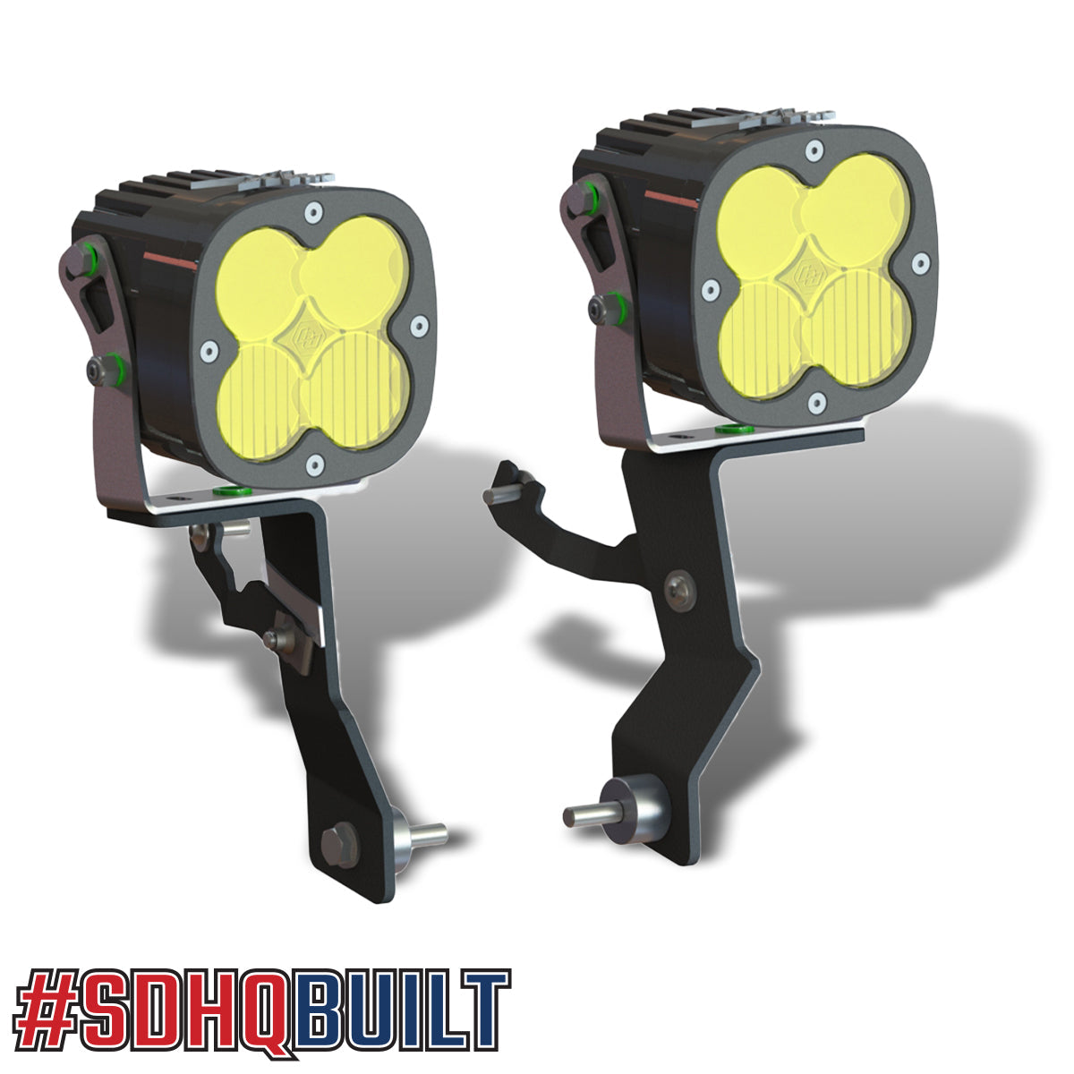 '19-24 GMC 1500 SDHQ Built A-Pillar Light Mounts Design with lights