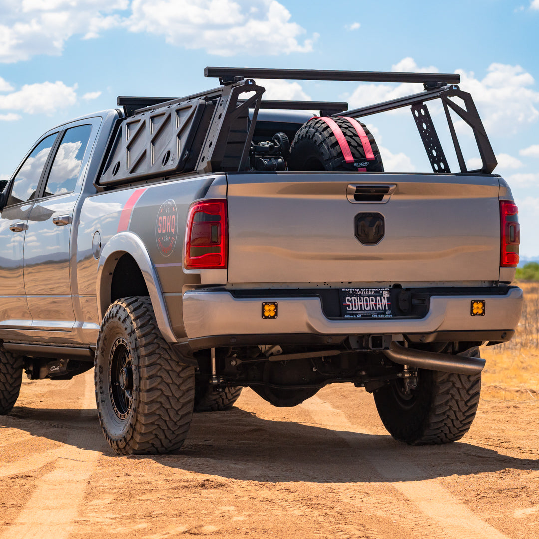'10-18 Ram 2500/3500 SDHQ Built In Bed Chase Rack Display installed