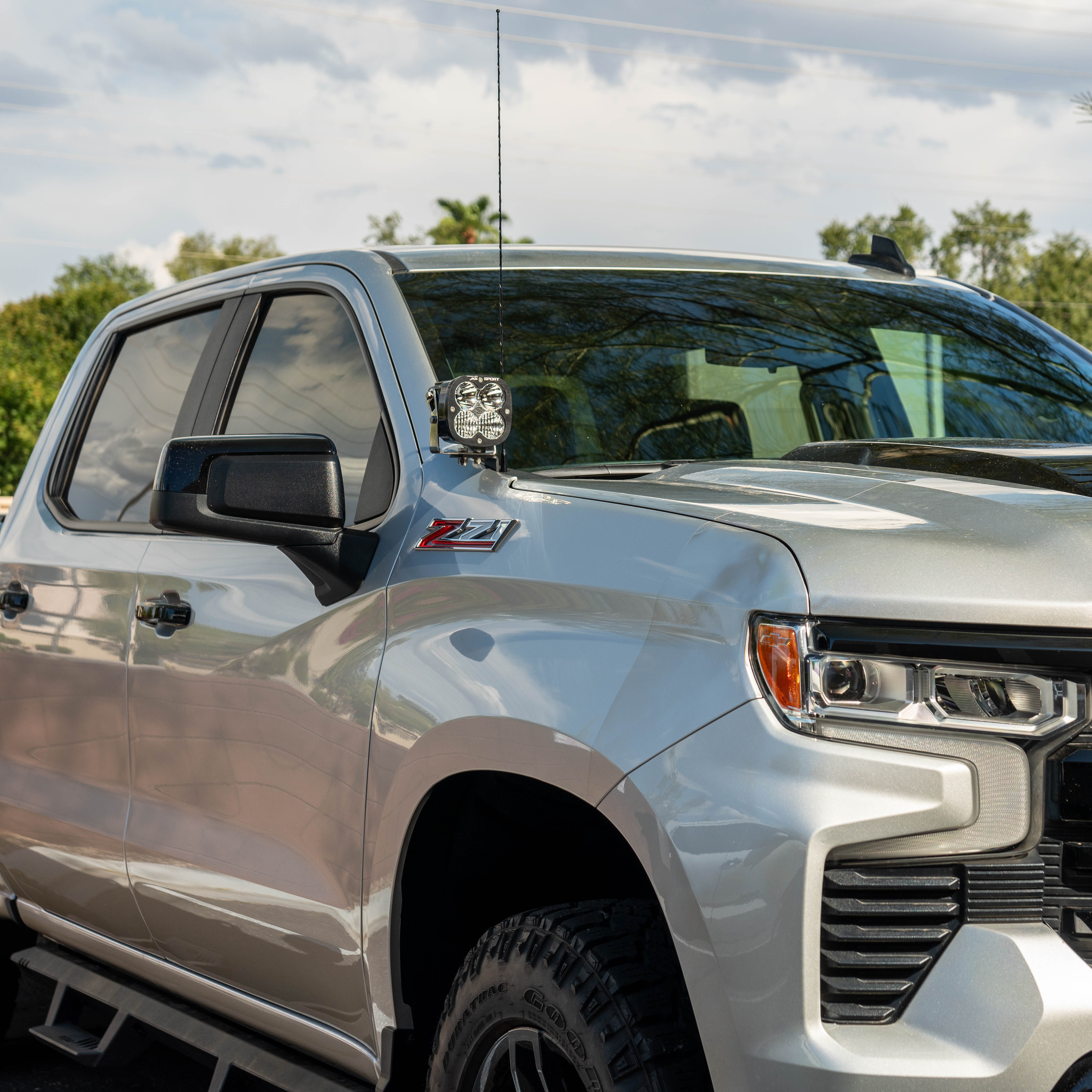 '19-24 Chevy 1500 SDHQ Built A-Pillar Light Mounts Installed Display on Vehicle