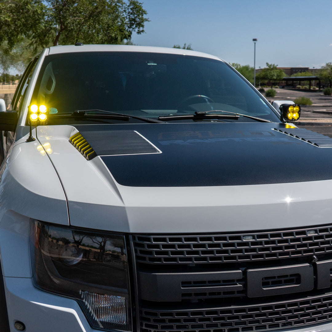 '10-14 Ford Raptor SDHQ Built A-Pillar Light Mounts Display on vehicle