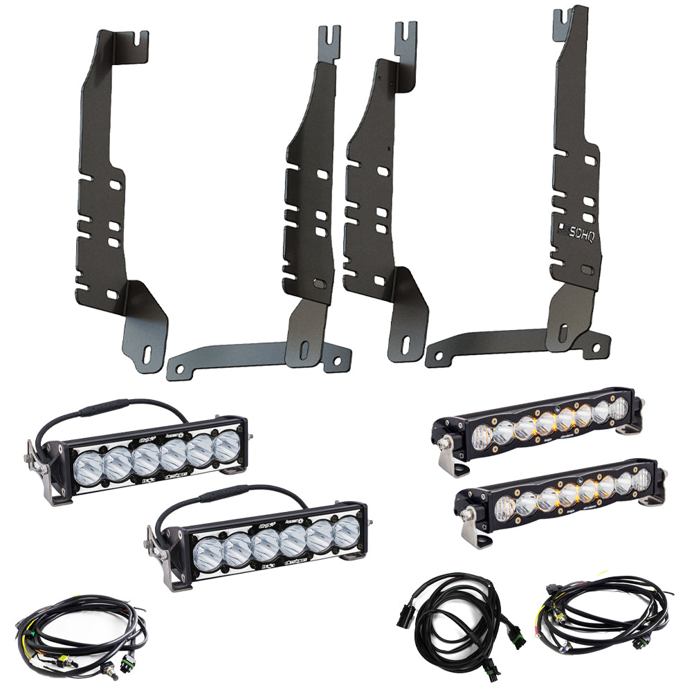 '19-23 Ram 1500 SDHQ Built "Build your Own" Behind the Grille LED Light Bar Mount Display of Included Mount with Additional Onx6 laser light bars and S8's