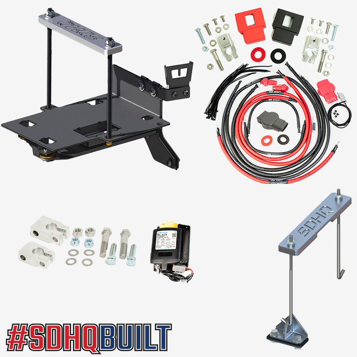 '08-21 Lexus LX570 SDHQ Built Complete Dual Battery Kit Display of Included Parts