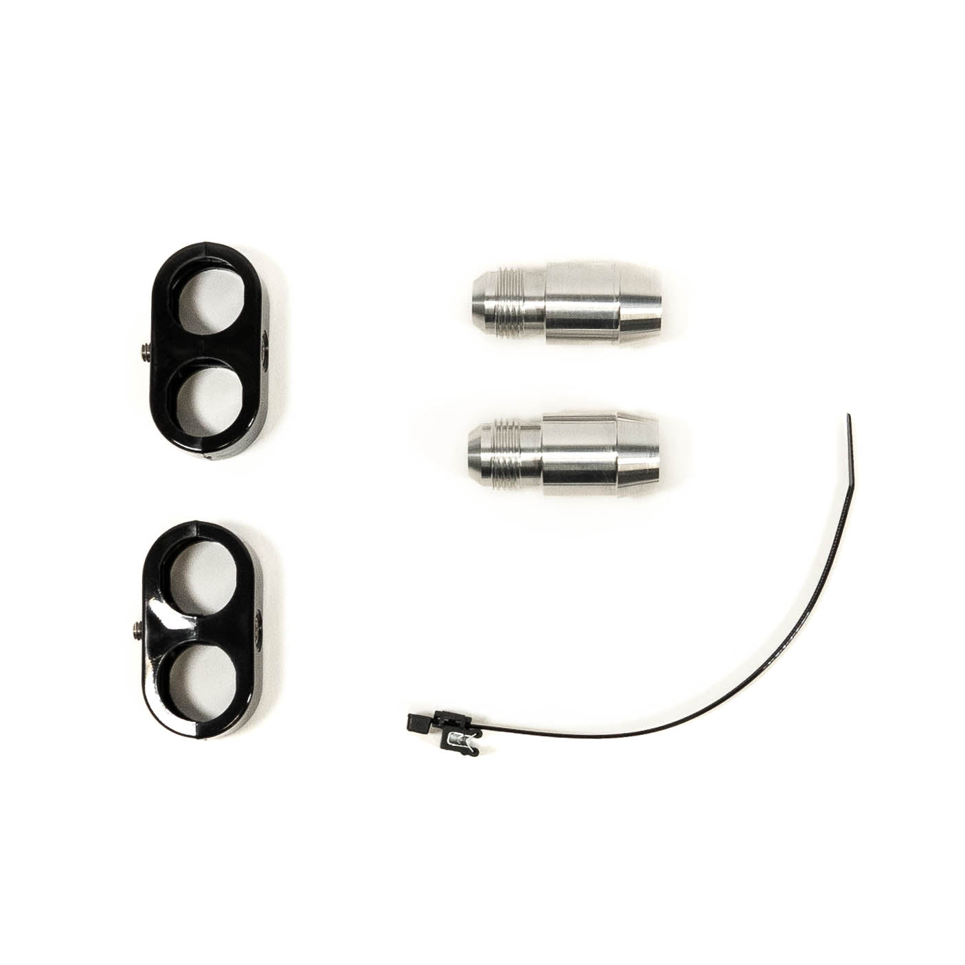 '08-21 Lexus LX570 SDHQ Built Secondary Air Pump Intake Relocation Kit Display of included parts and hardware