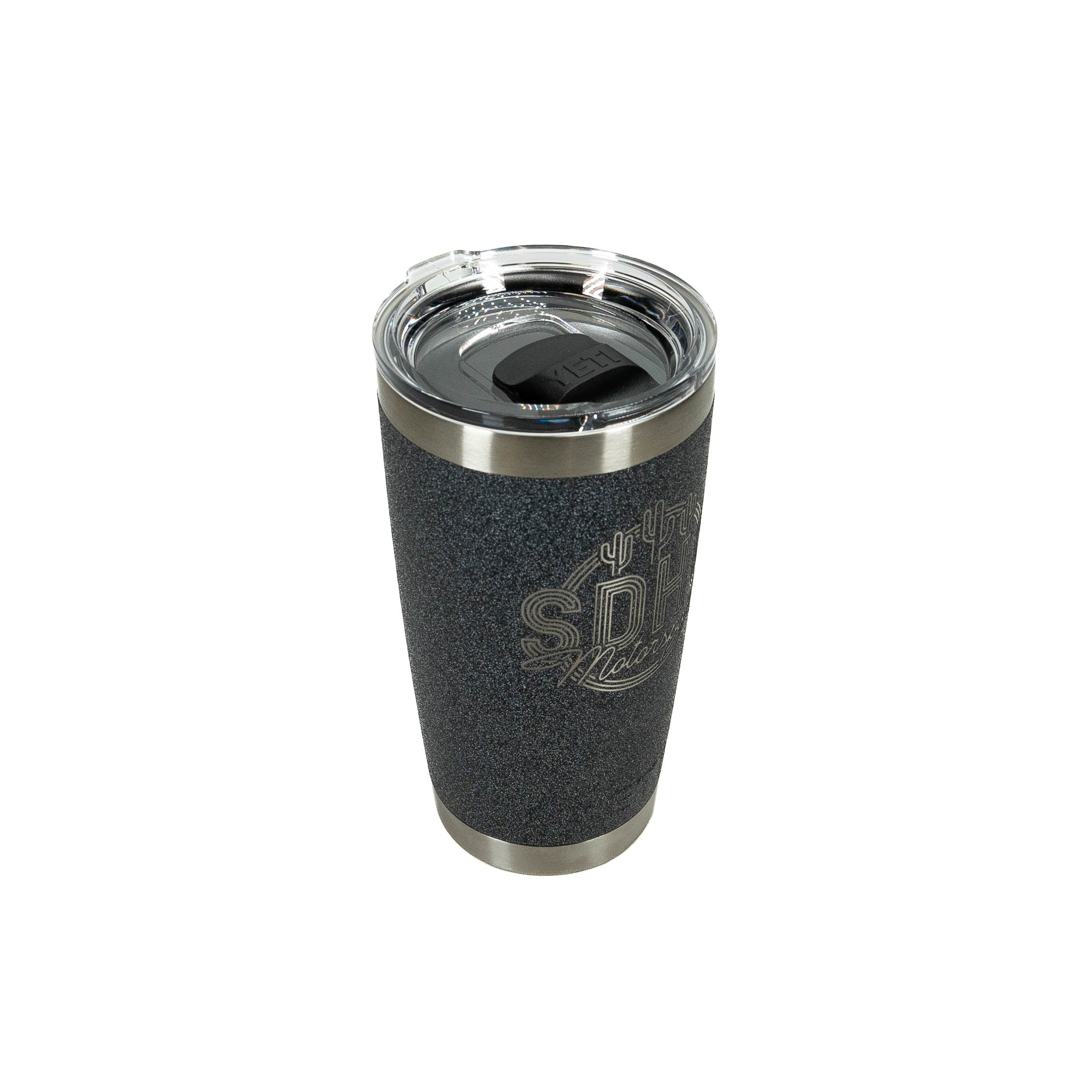 SDHQ Motorsports Neon Sign Logo Yeti Rambler 20oz Tumbler with MagSlider Lid | Black Stone