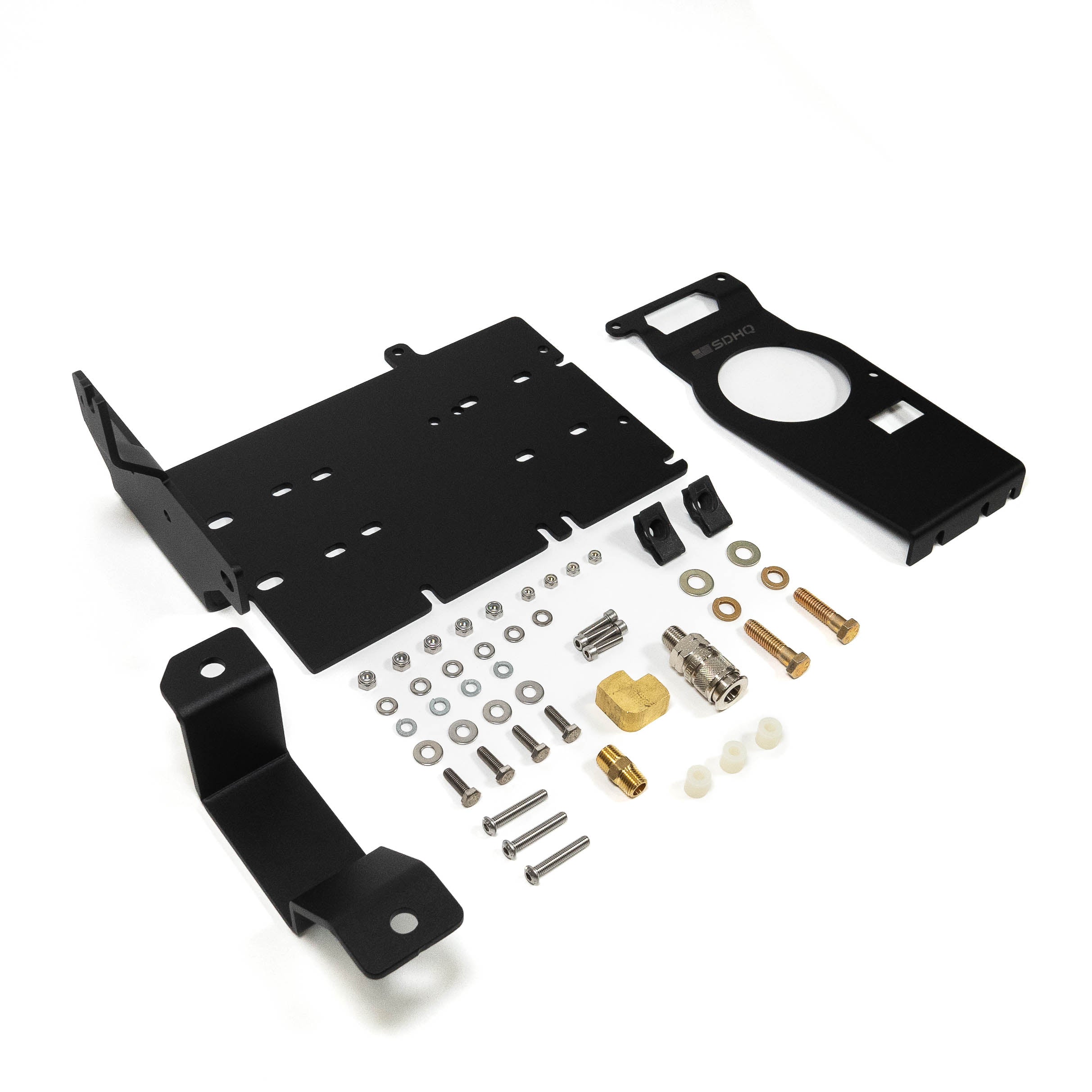 '21-23 Ford Bronco SDHQ Built ARB Air Compressor Mount Display of Included Parts and Hardware
