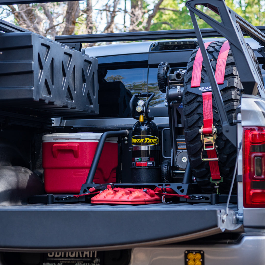 '19-24 Ram 2500/3500 SDHQ Built In Bed Chase Rack Installed Display