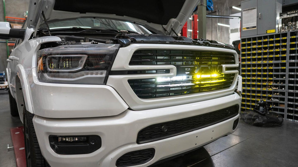'19-23 Ram 1500 SDHQ Built "Build your Own" Behind the Grille LED Light Bar Mount Display installed