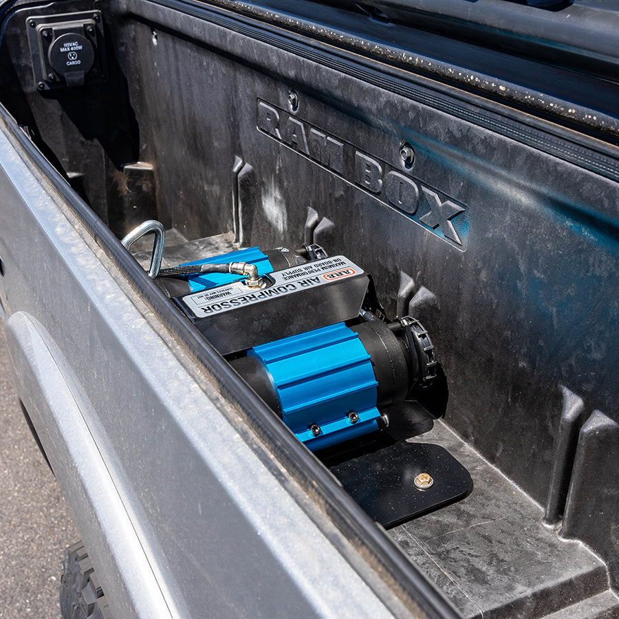 '13-23 Ram 2500/3500 RamBox Bedside Air Compressor Mount Installed Display