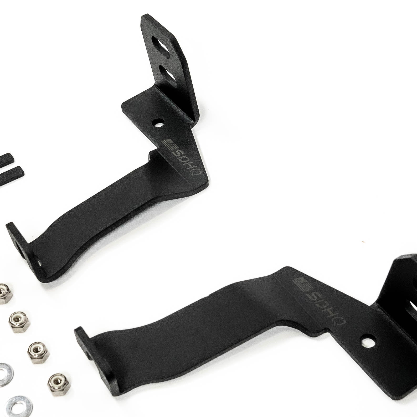 '21-24 Ford Raptor SDHQ Built A-Pillar Light Mounts Close-up Display of Included Parts