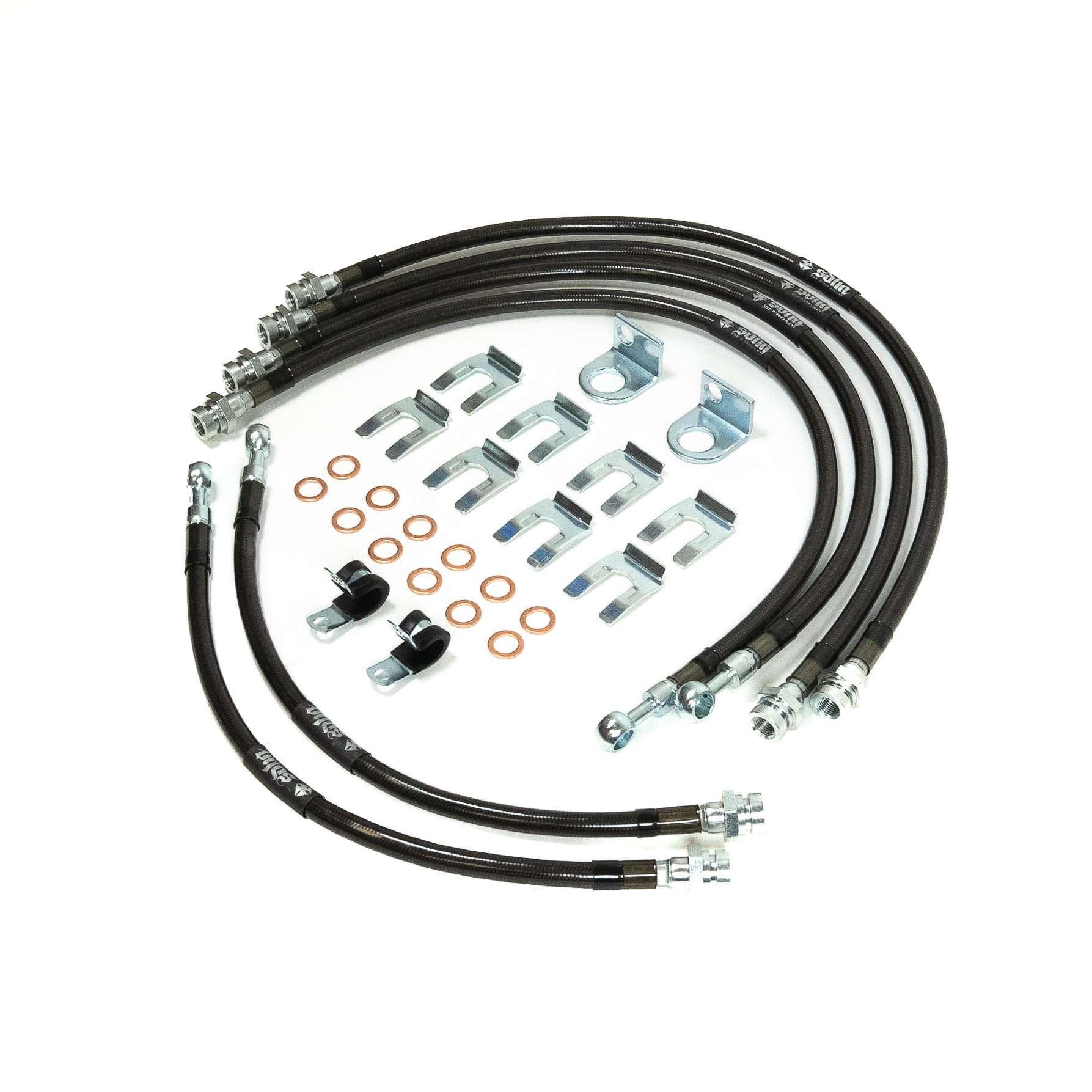 2010-2024 Ford Raptor SDHQ Built Brake Line Kits Display of Included Parts