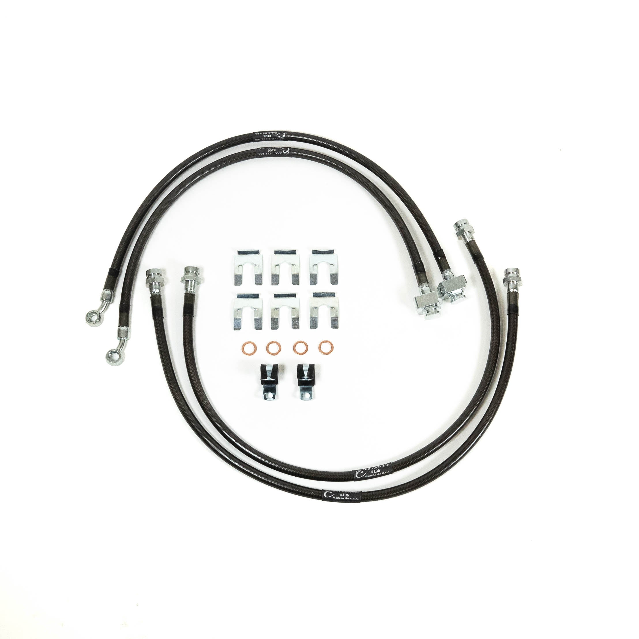 2010-2024 Ford Raptor SDHQ Built Brake Line Kits Display of included parts