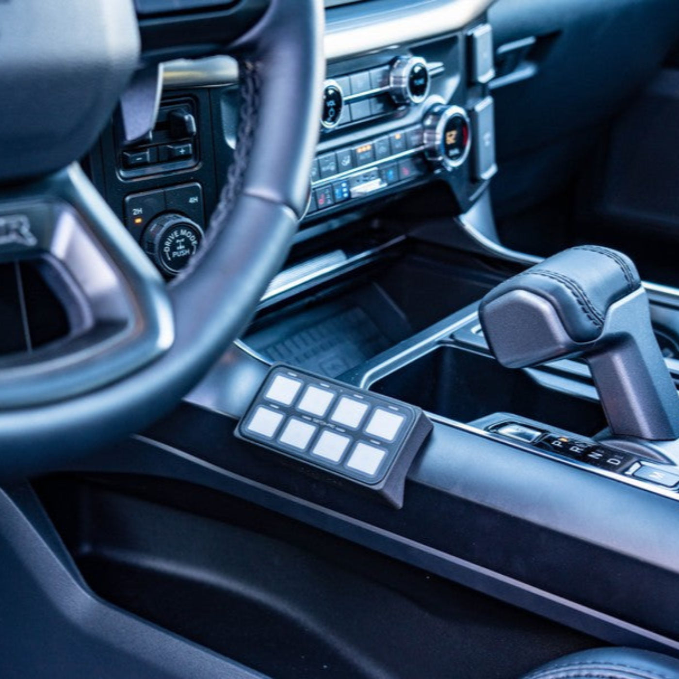 '21-23 Ford Raptor SDHQ Built Switch-Pros SP-9100 Flow Through Center Console Keypad Mount Installed Display