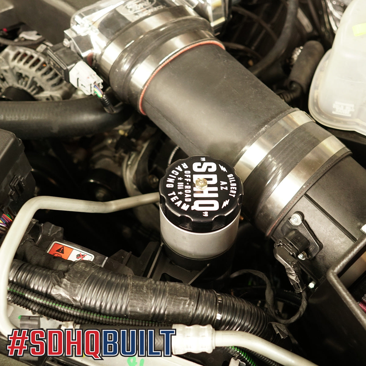 '10-14 Ford Raptor SDHQ Built Power Steering Reservoir Kit Installed display
