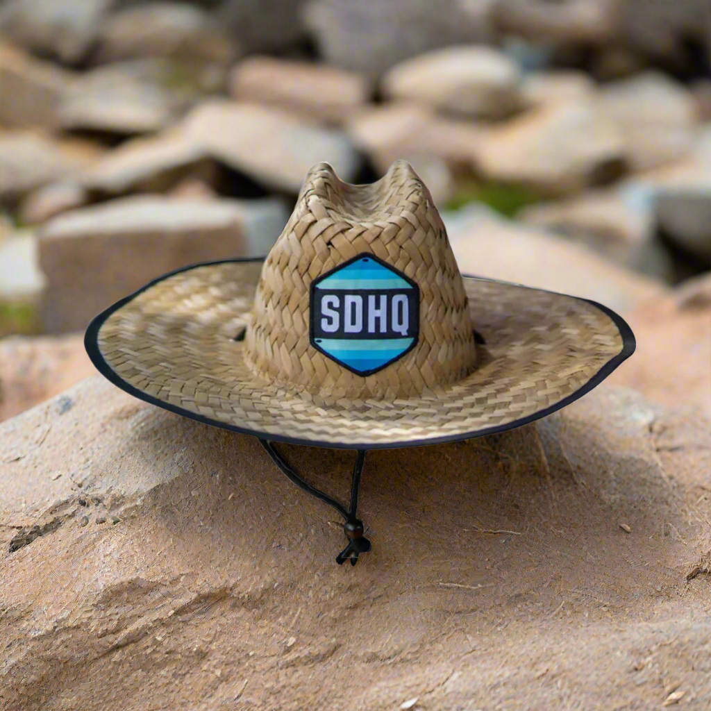 SDHQ Straw Shade Hat Front View Display