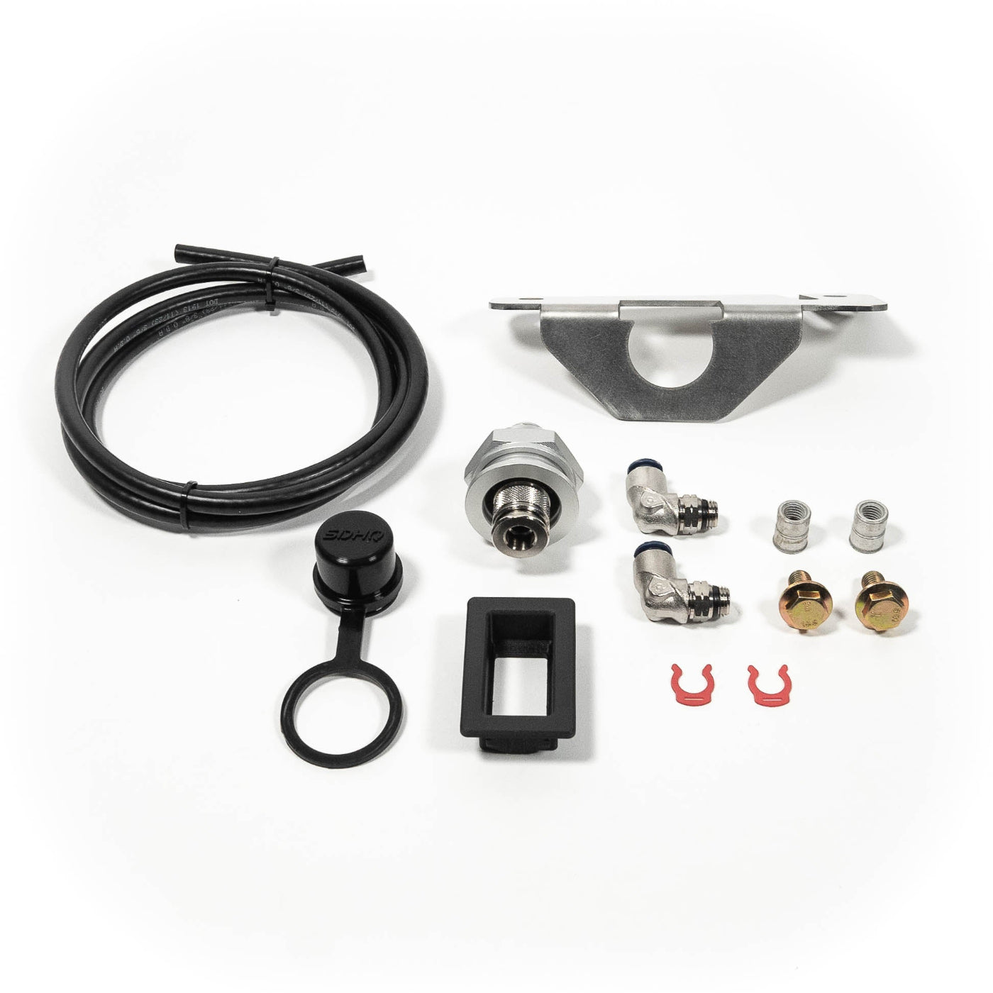 SDHQ Built '23+ Sequoia Air Chuck Mount display of included parts and hardware