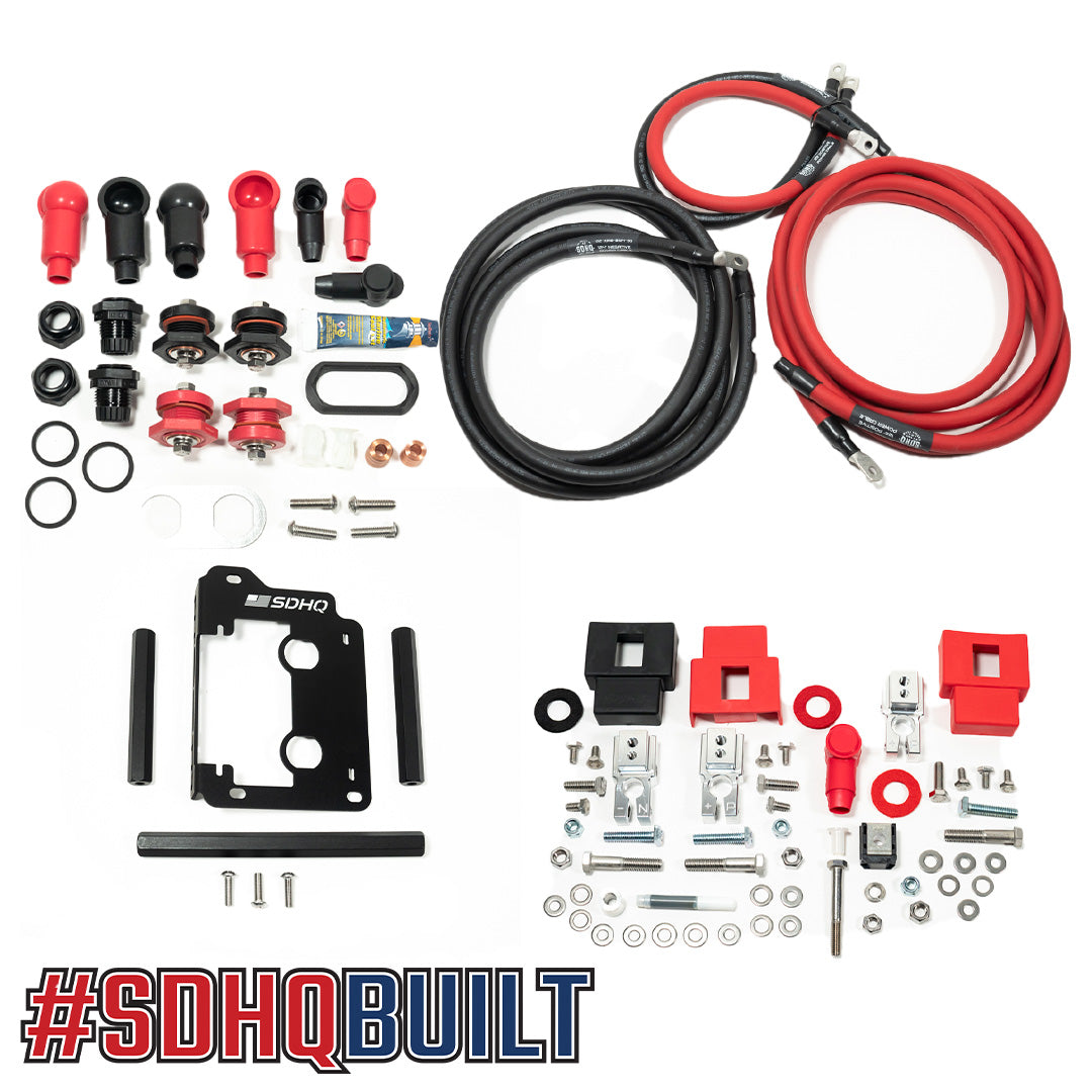 2023-2024 Toyota Sequoia SDHQ Built Under Hood Power Solution Kit Display of Included parts and Hardware