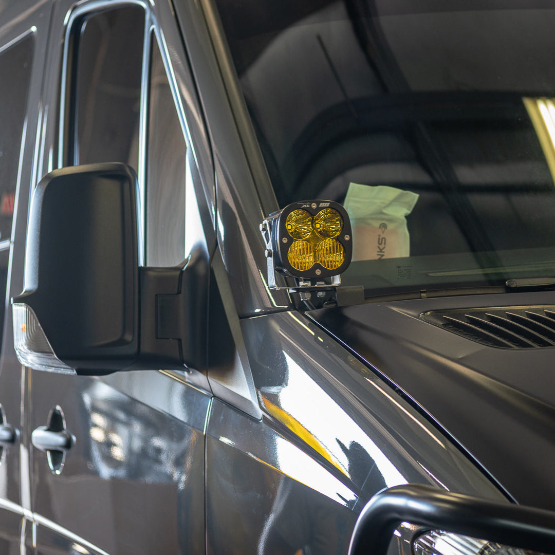 '07-18 Mercedes Sprinter Van SDHQ Built A-Pillar Light Mounts Installed display on vehicle