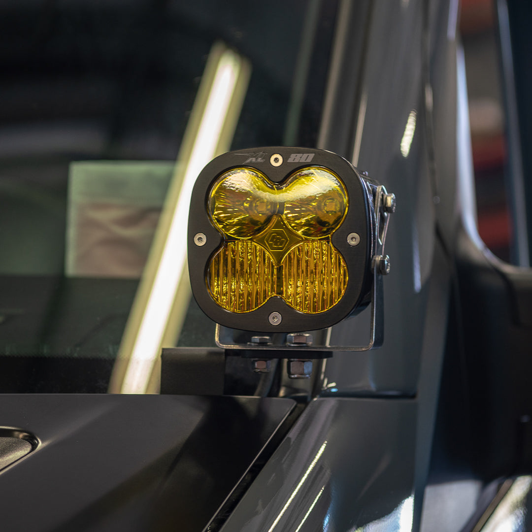 '07-18 Mercedes Sprinter Van SDHQ Built A-Pillar Light Mounts close-up display installed